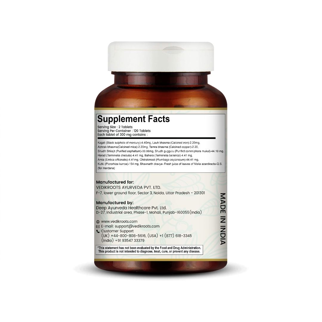 Arogyavardhini Vati Tablets - Natural Detox and Liver Health Support | for Spleen Enlargement | Reduces Bloating | for Nutrient Absorption Improvement
