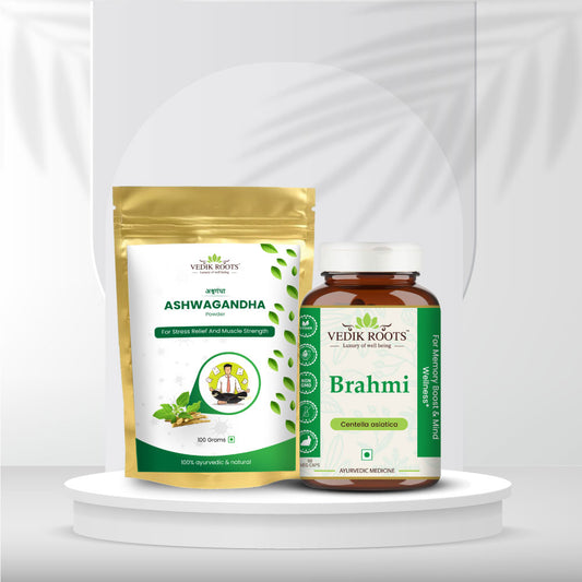 Ashwagandha and Brahmi Combo Kit with Health Benefits