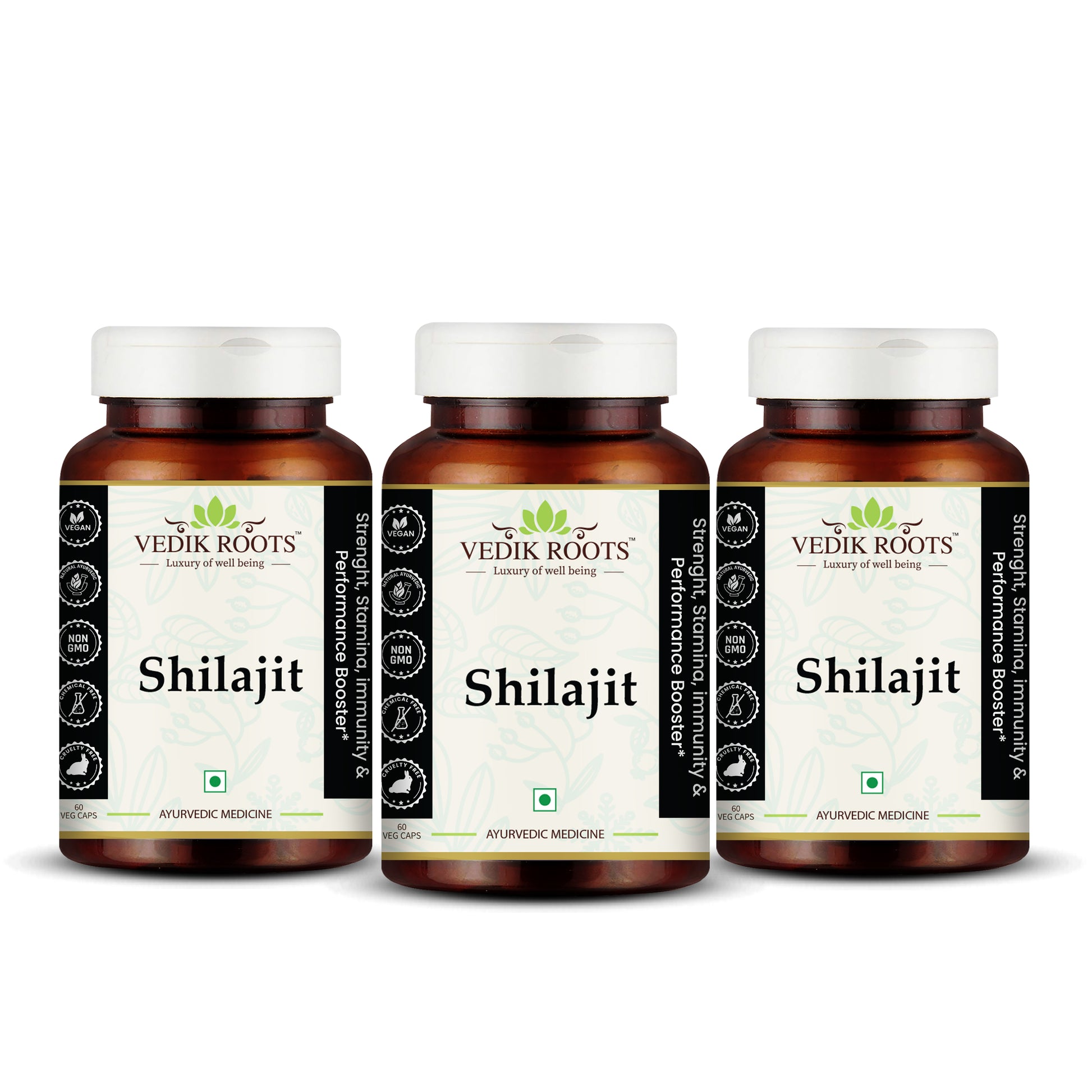 Vedikroots Ayurvedic Shilajit Capsule for Strength & Power 