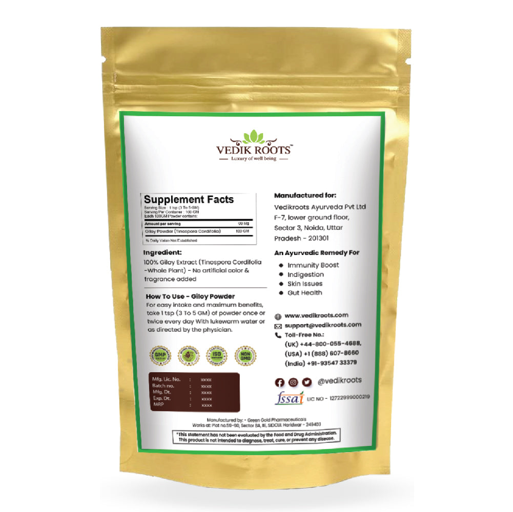 Nurture Your Well-being with Vedikroots Pure Giloy Powder